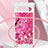 Silicone Candy Rubber TPU Bling-Bling Soft Case Cover with Lanyard Strap S02 for Google Pixel 7a 5G Hot Pink