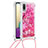 Silicone Candy Rubber TPU Bling-Bling Soft Case Cover with Lanyard Strap S02 for Samsung Galaxy A02