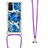 Silicone Candy Rubber TPU Bling-Bling Soft Case Cover with Lanyard Strap S02 for Samsung Galaxy A03s