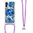 Silicone Candy Rubber TPU Bling-Bling Soft Case Cover with Lanyard Strap S02 for Samsung Galaxy A04s