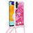 Silicone Candy Rubber TPU Bling-Bling Soft Case Cover with Lanyard Strap S02 for Samsung Galaxy A04s