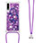 Silicone Candy Rubber TPU Bling-Bling Soft Case Cover with Lanyard Strap S02 for Samsung Galaxy A30S