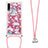 Silicone Candy Rubber TPU Bling-Bling Soft Case Cover with Lanyard Strap S02 for Samsung Galaxy A30S