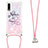 Silicone Candy Rubber TPU Bling-Bling Soft Case Cover with Lanyard Strap S02 for Samsung Galaxy A30S