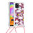 Silicone Candy Rubber TPU Bling-Bling Soft Case Cover with Lanyard Strap S02 for Samsung Galaxy A31
