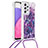 Silicone Candy Rubber TPU Bling-Bling Soft Case Cover with Lanyard Strap S02 for Samsung Galaxy A33 5G