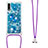 Silicone Candy Rubber TPU Bling-Bling Soft Case Cover with Lanyard Strap S02 for Samsung Galaxy A50