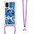 Silicone Candy Rubber TPU Bling-Bling Soft Case Cover with Lanyard Strap S02 for Samsung Galaxy A51 4G