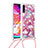 Silicone Candy Rubber TPU Bling-Bling Soft Case Cover with Lanyard Strap S02 for Samsung Galaxy A70