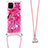 Silicone Candy Rubber TPU Bling-Bling Soft Case Cover with Lanyard Strap S02 for Samsung Galaxy A81