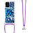 Silicone Candy Rubber TPU Bling-Bling Soft Case Cover with Lanyard Strap S02 for Samsung Galaxy A91