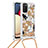 Silicone Candy Rubber TPU Bling-Bling Soft Case Cover with Lanyard Strap S02 for Samsung Galaxy F02S SM-E025F Gold
