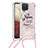 Silicone Candy Rubber TPU Bling-Bling Soft Case Cover with Lanyard Strap S02 for Samsung Galaxy F12