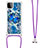 Silicone Candy Rubber TPU Bling-Bling Soft Case Cover with Lanyard Strap S02 for Samsung Galaxy F42 5G