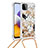 Silicone Candy Rubber TPU Bling-Bling Soft Case Cover with Lanyard Strap S02 for Samsung Galaxy F42 5G