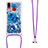 Silicone Candy Rubber TPU Bling-Bling Soft Case Cover with Lanyard Strap S02 for Samsung Galaxy M01s