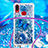 Silicone Candy Rubber TPU Bling-Bling Soft Case Cover with Lanyard Strap S02 for Samsung Galaxy M01s