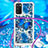 Silicone Candy Rubber TPU Bling-Bling Soft Case Cover with Lanyard Strap S02 for Samsung Galaxy M02s