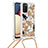 Silicone Candy Rubber TPU Bling-Bling Soft Case Cover with Lanyard Strap S02 for Samsung Galaxy M02s