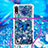 Silicone Candy Rubber TPU Bling-Bling Soft Case Cover with Lanyard Strap S02 for Samsung Galaxy M10