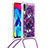 Silicone Candy Rubber TPU Bling-Bling Soft Case Cover with Lanyard Strap S02 for Samsung Galaxy M10