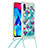 Silicone Candy Rubber TPU Bling-Bling Soft Case Cover with Lanyard Strap S02 for Samsung Galaxy M10