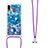 Silicone Candy Rubber TPU Bling-Bling Soft Case Cover with Lanyard Strap S02 for Samsung Galaxy M10S