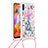 Silicone Candy Rubber TPU Bling-Bling Soft Case Cover with Lanyard Strap S02 for Samsung Galaxy M11