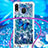 Silicone Candy Rubber TPU Bling-Bling Soft Case Cover with Lanyard Strap S02 for Samsung Galaxy M20