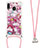 Silicone Candy Rubber TPU Bling-Bling Soft Case Cover with Lanyard Strap S02 for Samsung Galaxy M20