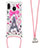 Silicone Candy Rubber TPU Bling-Bling Soft Case Cover with Lanyard Strap S02 for Samsung Galaxy M20