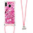 Silicone Candy Rubber TPU Bling-Bling Soft Case Cover with Lanyard Strap S02 for Samsung Galaxy M20