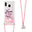 Silicone Candy Rubber TPU Bling-Bling Soft Case Cover with Lanyard Strap S02 for Samsung Galaxy M20