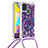 Silicone Candy Rubber TPU Bling-Bling Soft Case Cover with Lanyard Strap S02 for Samsung Galaxy M31