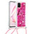 Silicone Candy Rubber TPU Bling-Bling Soft Case Cover with Lanyard Strap S02 for Samsung Galaxy Note 10 Lite