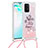 Silicone Candy Rubber TPU Bling-Bling Soft Case Cover with Lanyard Strap S02 for Samsung Galaxy S10 Lite