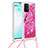 Silicone Candy Rubber TPU Bling-Bling Soft Case Cover with Lanyard Strap S02 for Samsung Galaxy S10 Lite