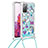 Silicone Candy Rubber TPU Bling-Bling Soft Case Cover with Lanyard Strap S02 for Samsung Galaxy S20 FE (2022) 5G