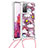 Silicone Candy Rubber TPU Bling-Bling Soft Case Cover with Lanyard Strap S02 for Samsung Galaxy S20 FE (2022) 5G