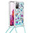 Silicone Candy Rubber TPU Bling-Bling Soft Case Cover with Lanyard Strap S02 for Samsung Galaxy S20 FE 4G