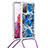 Silicone Candy Rubber TPU Bling-Bling Soft Case Cover with Lanyard Strap S02 for Samsung Galaxy S20 Lite 5G