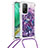 Silicone Candy Rubber TPU Bling-Bling Soft Case Cover with Lanyard Strap S02 for Xiaomi Mi 10T 5G