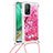 Silicone Candy Rubber TPU Bling-Bling Soft Case Cover with Lanyard Strap S02 for Xiaomi Mi 10T 5G