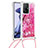 Silicone Candy Rubber TPU Bling-Bling Soft Case Cover with Lanyard Strap S02 for Xiaomi Mi 11T 5G