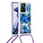 Silicone Candy Rubber TPU Bling-Bling Soft Case Cover with Lanyard Strap S02 for Xiaomi Mi 11T 5G