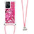 Silicone Candy Rubber TPU Bling-Bling Soft Case Cover with Lanyard Strap S02 for Xiaomi Mi 11T Pro 5G