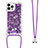 Silicone Candy Rubber TPU Bling-Bling Soft Case Cover with Lanyard Strap S03 for Apple iPhone 13 Pro