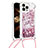 Silicone Candy Rubber TPU Bling-Bling Soft Case Cover with Lanyard Strap S03 for Apple iPhone 13 Pro