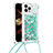 Silicone Candy Rubber TPU Bling-Bling Soft Case Cover with Lanyard Strap S03 for Apple iPhone 13 Pro Max