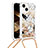 Silicone Candy Rubber TPU Bling-Bling Soft Case Cover with Lanyard Strap S03 for Apple iPhone 15